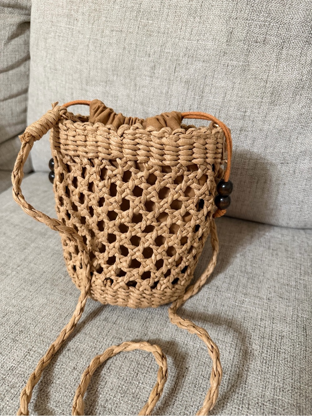 l*space Woven Straw Crossbody in Tan